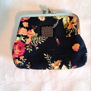 Jin Mei Floral Boho Coin Purse 4 Inch Clasp 2 Sections
